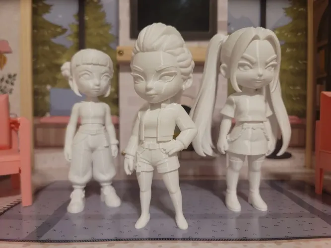 Kit para colorir com 3 bonecas de 12cm K-pop - caçadoras de demônios 