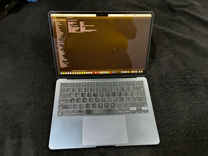 Apple Macbook Air M2 2022 13,6 Midnight 8gb 256gb nota fiscal