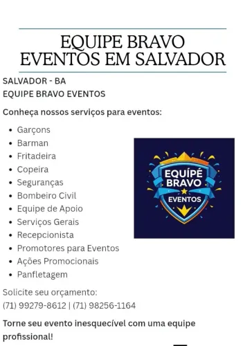Temos serviços de profissionais para festa e eventos