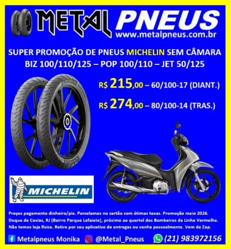 Pneu Moto Michelin Biz Pop Jet - Sem Câmara