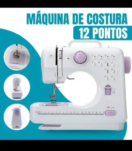Máquina de Costura Doméstica Multifuncional - 12 Pontos