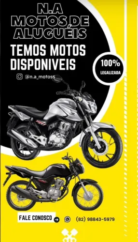 ALUGUEL DE MOTOS PODENDO SER SEM CAUÇÃO