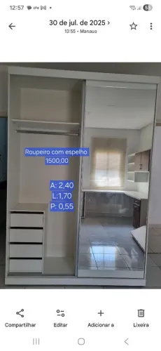 Roupeiro com espelho na promoção