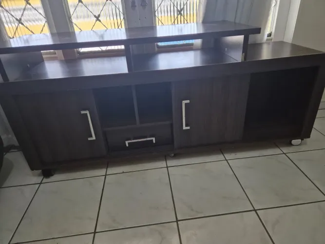 Rack Sala Estante + Mesa De Centro Redonda Para Sala