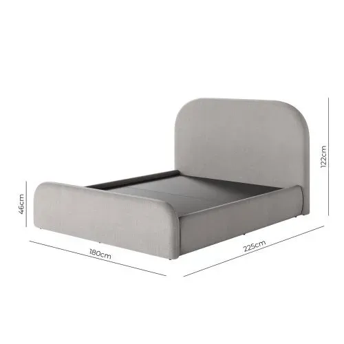 Cama EstofadaCom Cabeceira Aurora - Linho Texturizado Cinza