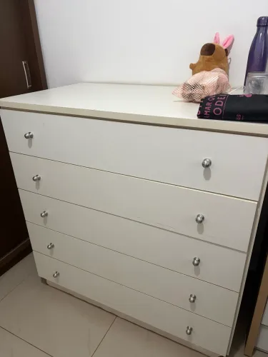 COMODA 5 GAVETAS BRANCA