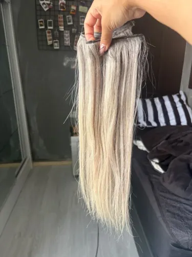 Cabelo humano mesclado na fita adesiva 45cm 52 gramas