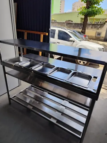 Buffet self service quente conjugado com pista fria 12 GNs