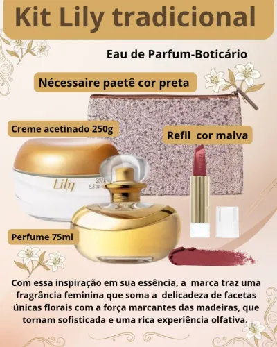Kit Lily tradicional feminino com 4 itens- OBoticário
