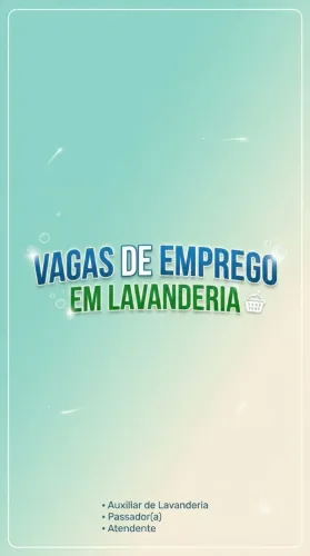 Vaga de trabalho em lavanderia.