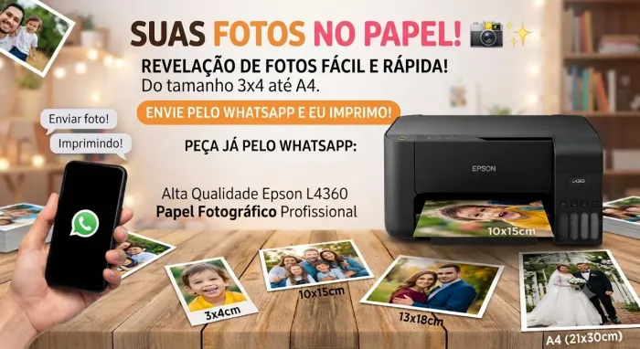 Revelação de fotos e certificados em alta qualidade