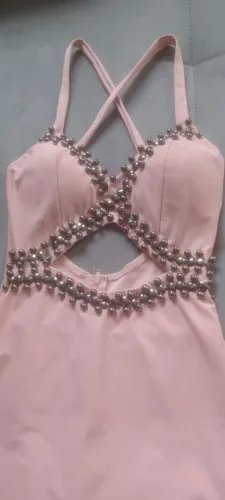 Vestido Rosé Pedraria 40