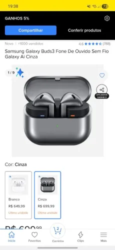 Fone de ouvido Galaxy buds 3