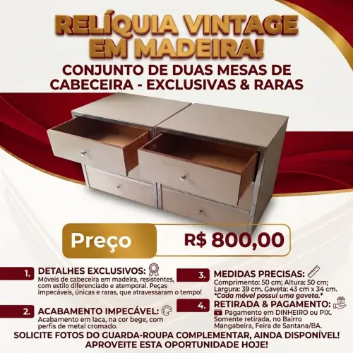 Móveis de Cabeceira Vintage