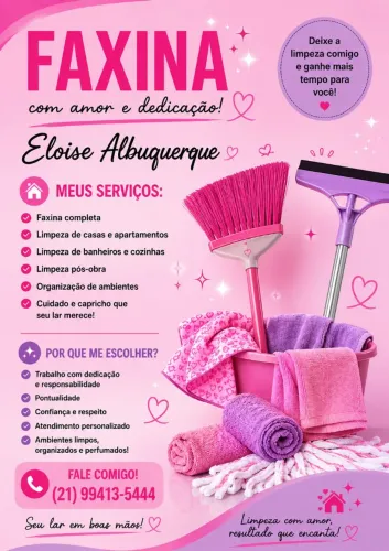 Ofereço meus serviços como Diarista 