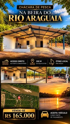 CHÁCARA NA BEIRA DO RIO ARAGUAIA !!