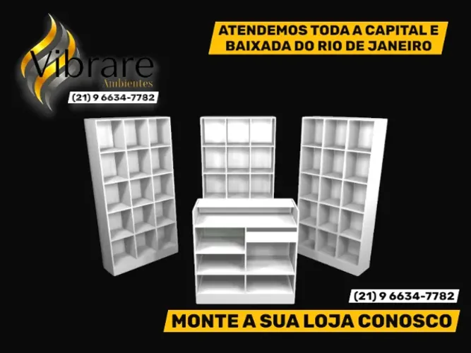 Expositor em Mdf - Estantes, Colmeia, Balcão, vitrine, Canaletado - Móveis Para lojas