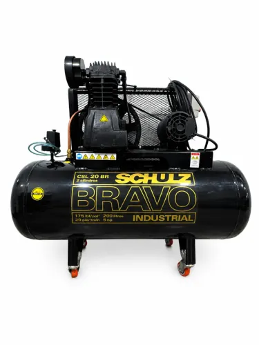 Compressor de Ar Schulz Bravo Industrial CSL 20 BR 200 Litros 5 CV Trifásico 220/380V