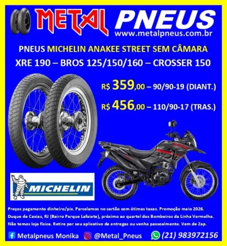 Pneu Moto Michelin XRE190 Bros Crosser - Sem Câmara