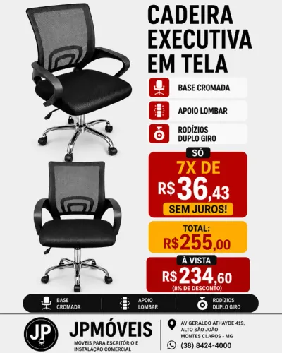CADEIRA EXECUTIVA EM TELA NOVA