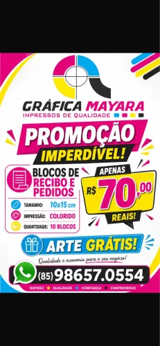 10 blocos de recibo ou pedido valor 70,00