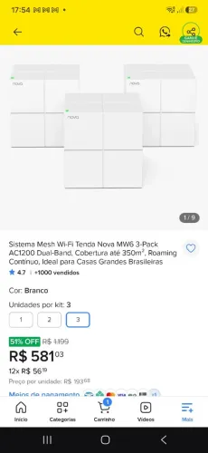 vendo 4 wifi mesh tenda . pega casa 1000 metros