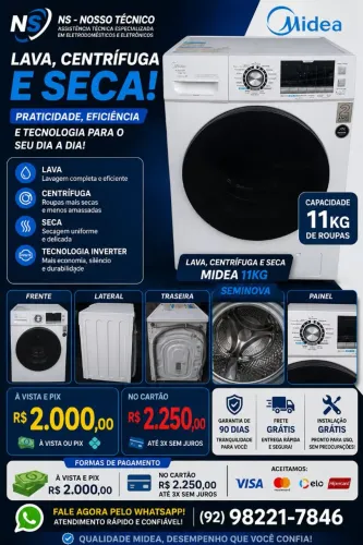 Máquina de lavar Midea 11kg