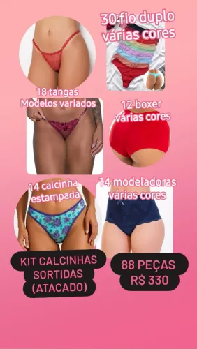 Lote calcinhas variadas ATACADO