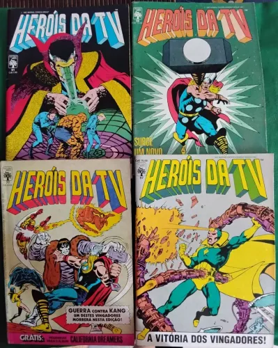Revista "Heróis da TV" lote com 4 edições 