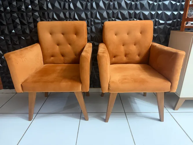 Lindas poltronas e super confortáveis a venda tecido de veludo 