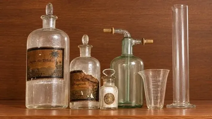 vidros de laboratório antiguidade