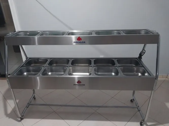 Buffet Self-Service Conjugado Progás 15 Cubas (10 Quentes / 5 Frias) - Excelente Estado!