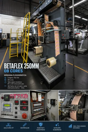 MÁQUINA FLEXOGRÁFICA BETAFLEX 250 MM - 08 Cores
