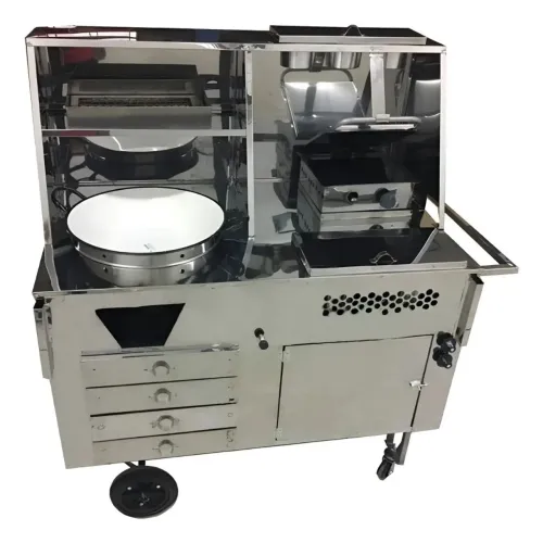 Carrinho Inox 3x1 - Lanche Cachorro Quente Hot-dog E Pastel