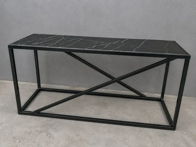 Mesa Aparador em Metalon com Tampo Marmorizado | Sob Medida