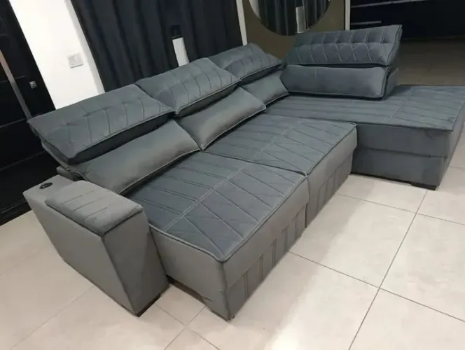 Sofá de canto retrátil e reclinável