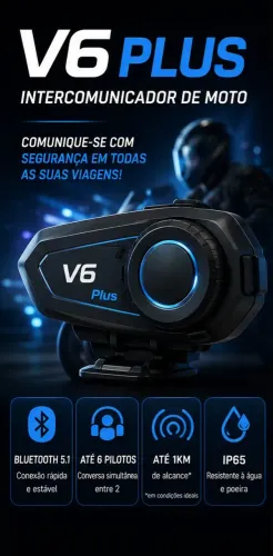Intercomunicador de moto v6 plus