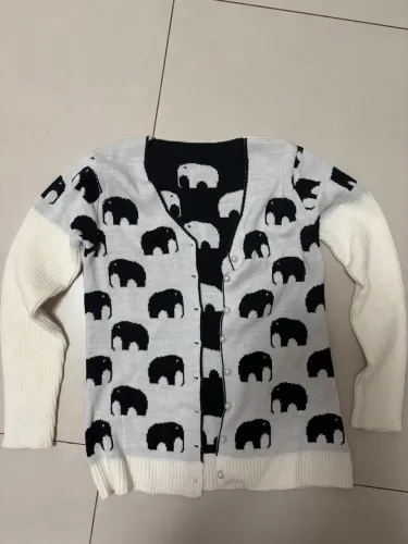 Casaco tricot estampado tamanho P