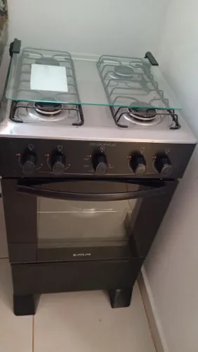 Fogão 4 Bocas Atlas Mônaco Plus com Mesa de Inox Automático Preto Bivolt