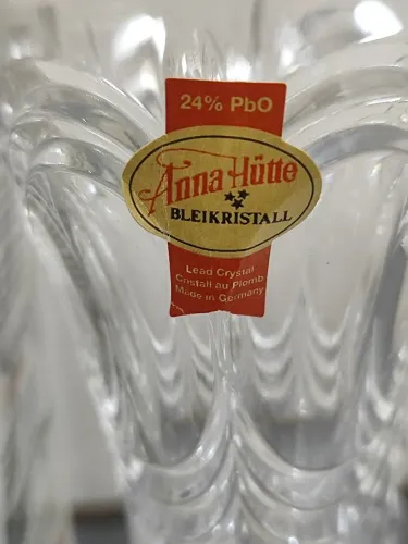 Vaso de Cristal Alemão Anna Hütte - 15cm - Original c/ Selo