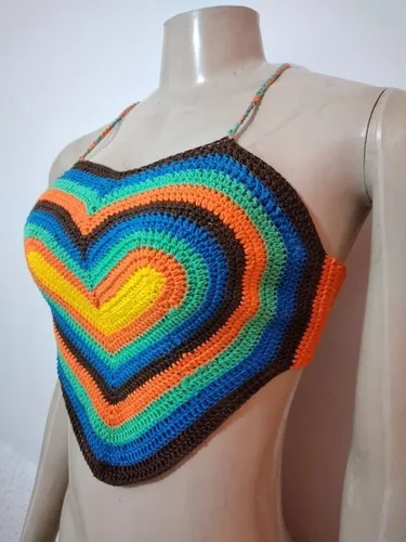Cropped do amor em croche
