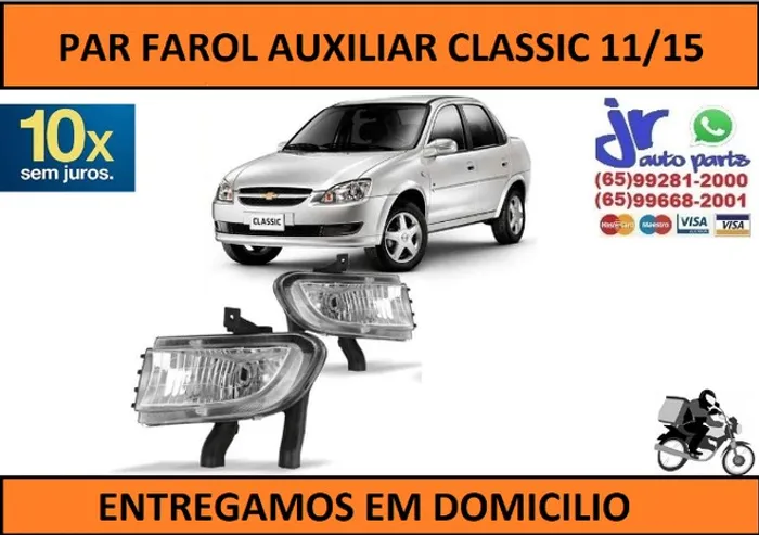 Par Farol de Milha Classic 10 11 12 13 14 15 16 Auxiliar Neblina 
