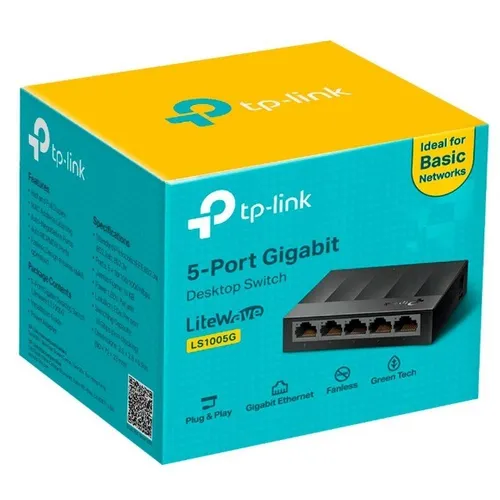 Switch Hub Gigabit de Mesa TP-Link 5 Portas 10/100/1000Mbps - LS1005G, 12x 10,36