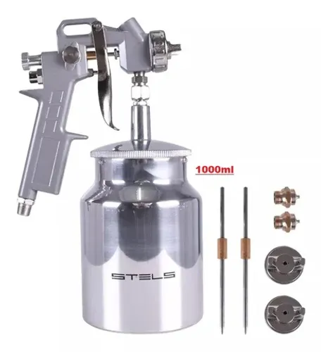 Pistola para Pintura Profissional de Alta Pressão 1000ml com Bicos 1.2, 1.5 E 1.8mm
