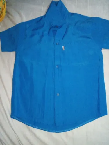 Camisa Manga Curta Azul