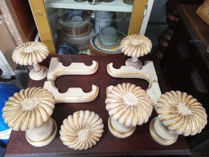 Puxadores para Cortina em Madeira Decorados
