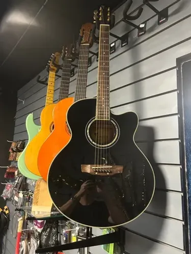 Violão Eletroacústico Eagle Jumbo Ch70f Bk Preto Aço 
