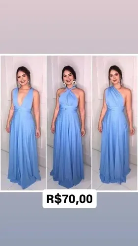 Vestido Madrinha Azul - Novo