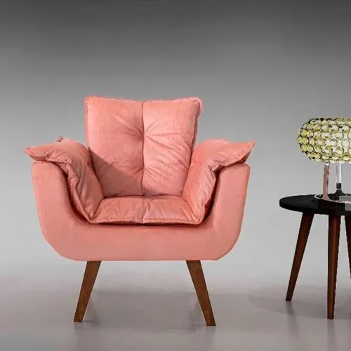 Poltrona Jamile Rosa 501- Frete Grátis - Receba Hoje