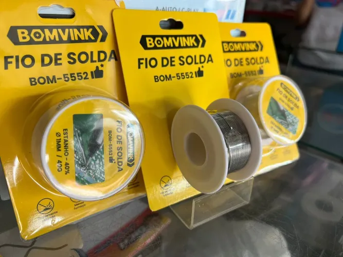 Fio de Solda Estanho 40% 1mm 40g - BOMVINK